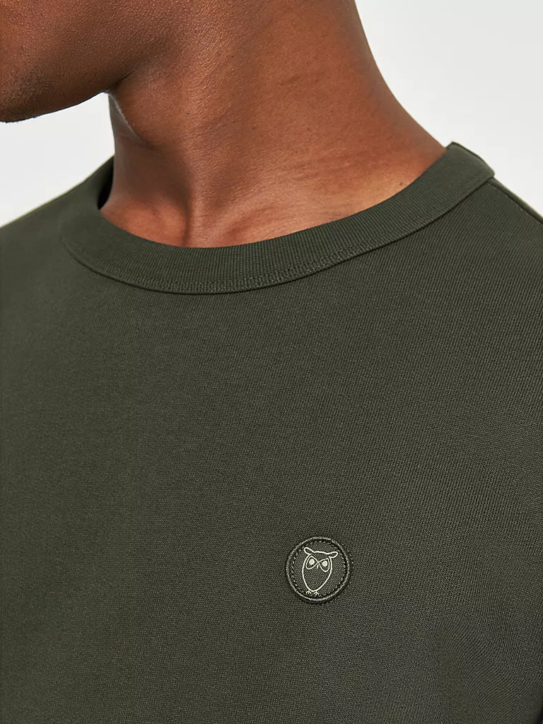 KNOWLEDGE COTTON APPAREL Sweater ERIK dunkelgrün