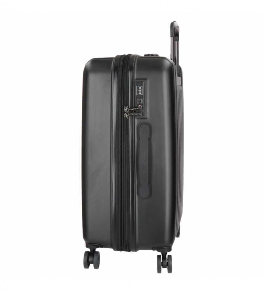 Conjunto de malas Movom Movom Wood Black - 38,5x55x20cm / 49x70x28cm -