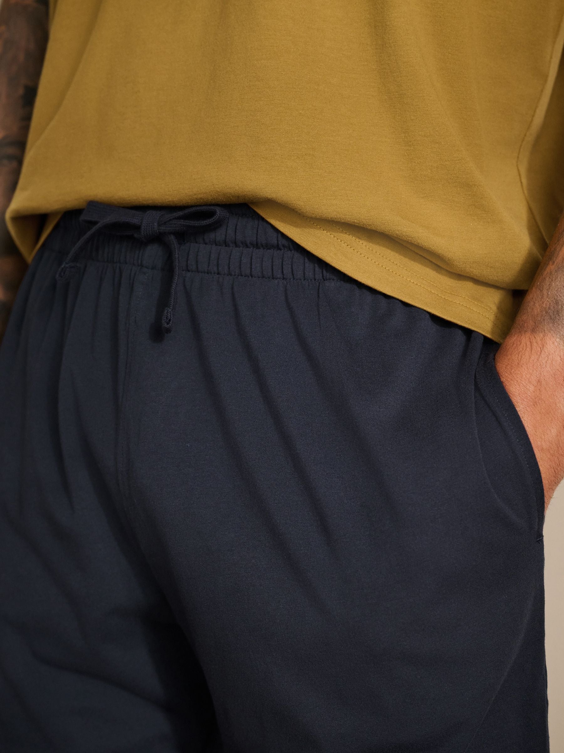 Naturel/Khaki Groen - Korte jersey pyjama's verpakking van 2