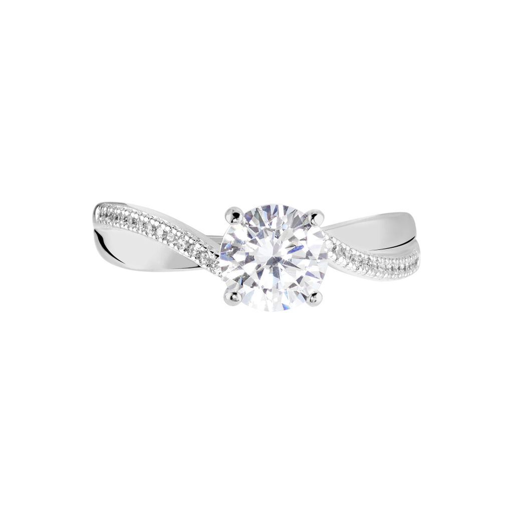 Bague Solitaire Maellyne Argent Blanc Oxyde De Zirconium
