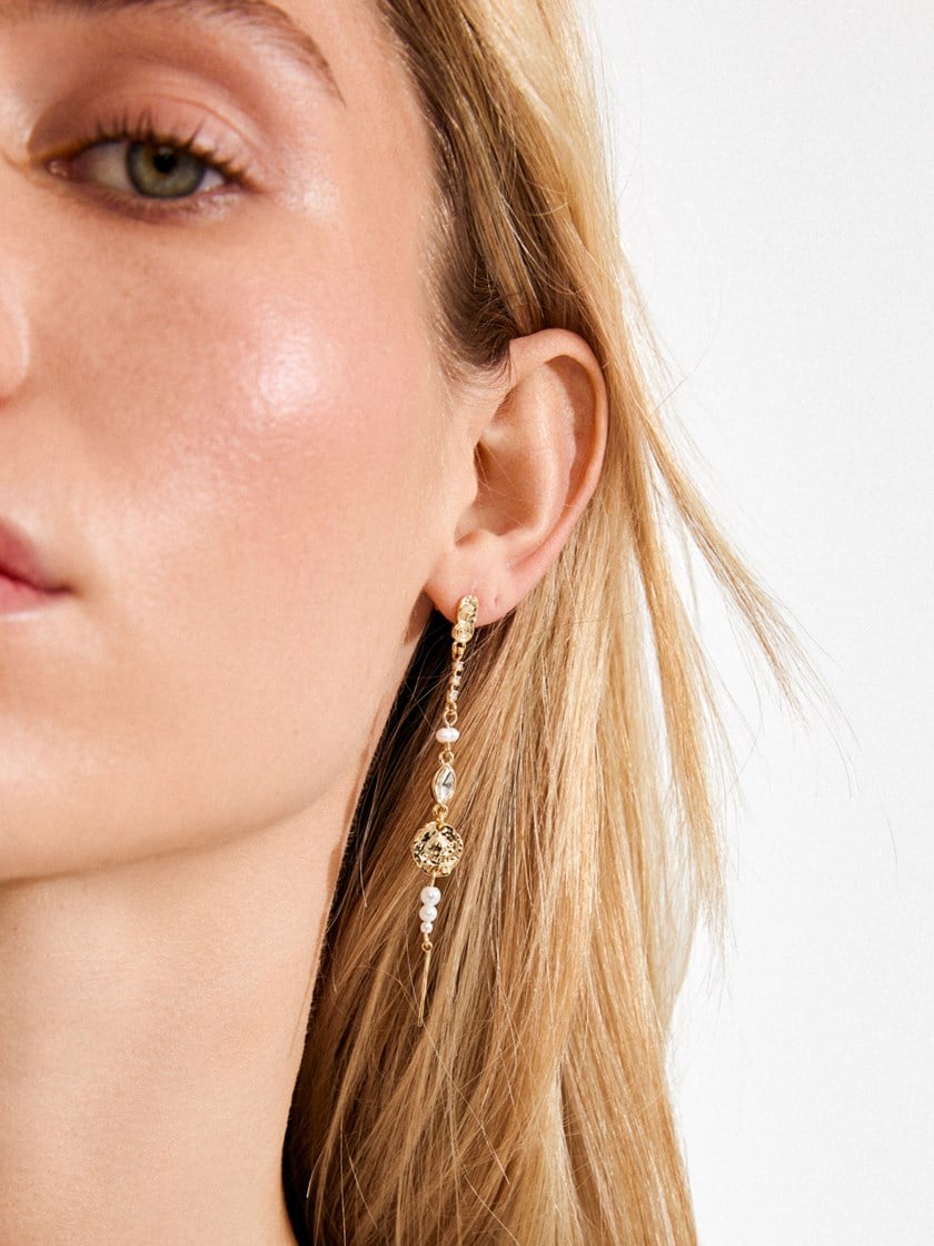 Fire Earrings Old Gold
