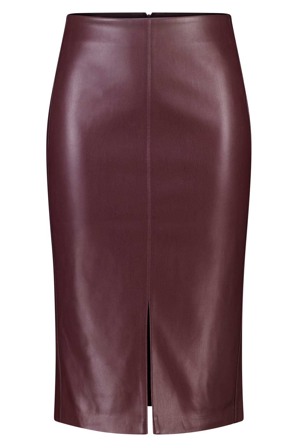 Midi rok van PU leerlook Bordeaux
