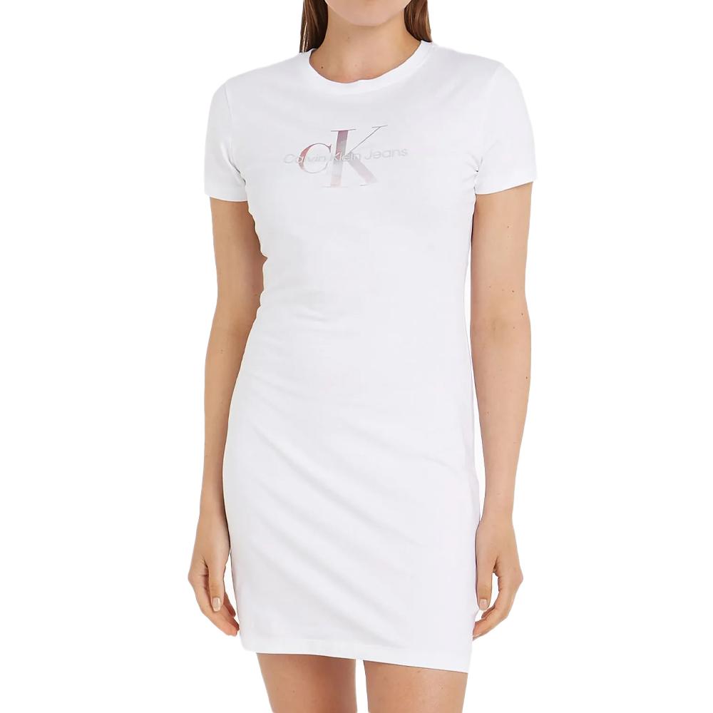 Calvin Klein Jeans Robe Blanc Femme Calvin Klein Jeans Diffused Monologo