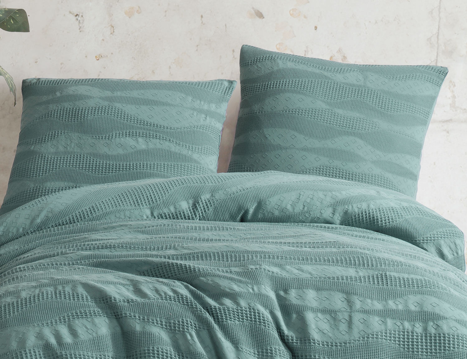 Bettwäsche mit Piqué Jacquard Muster