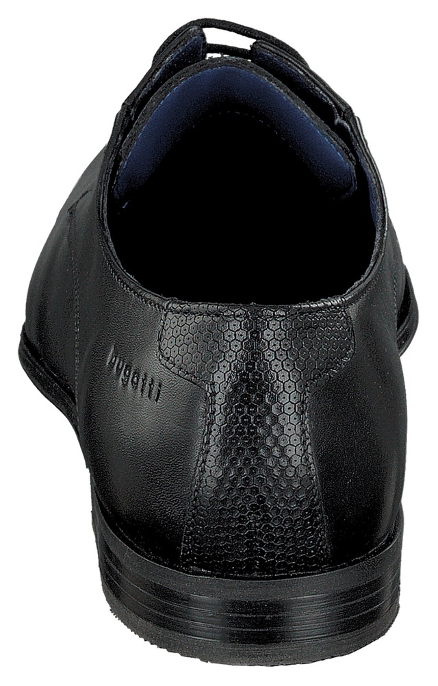 bugatti Schnürschuh  , Blockabsatz, Abendschuh, Festtagsschuh mit Logoprägung an der Ferse