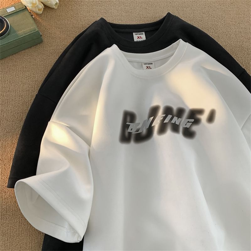 Wescosso - T-shirt met korte mouwen, ronde hals en belettering