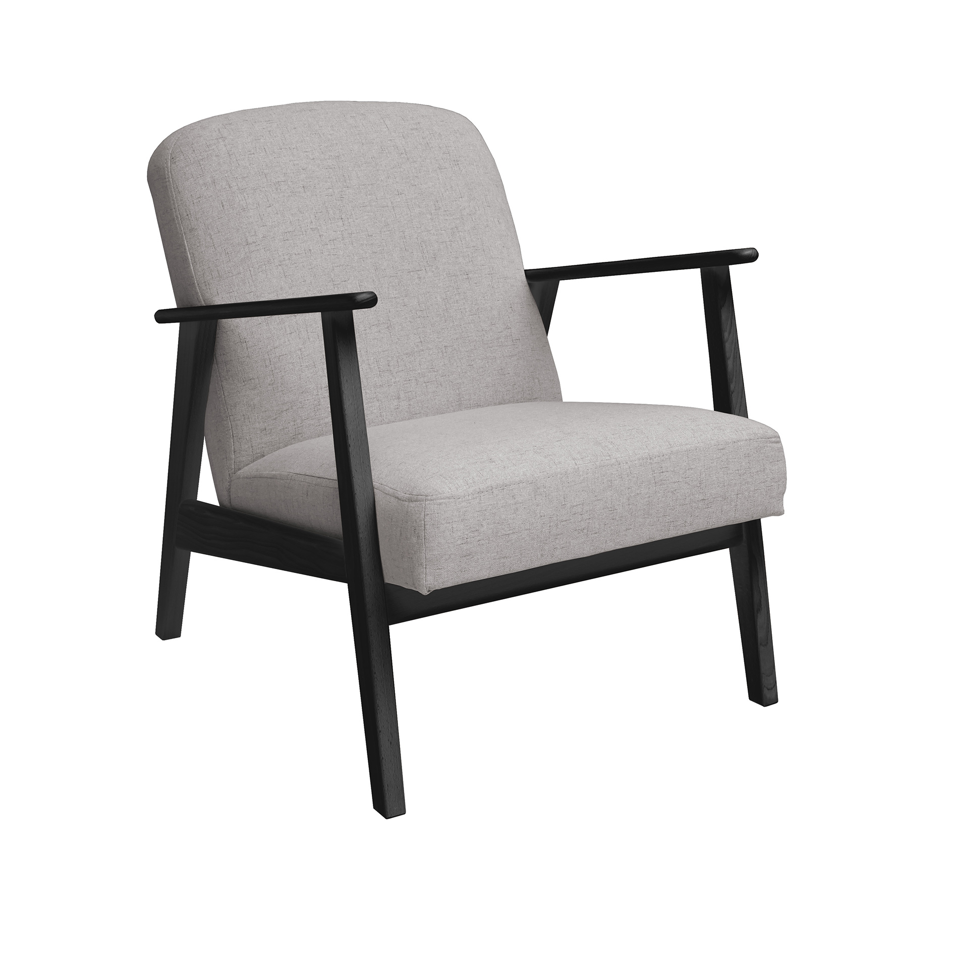 Sessel - hellgrau - Füße schwarz - 63 cm breit