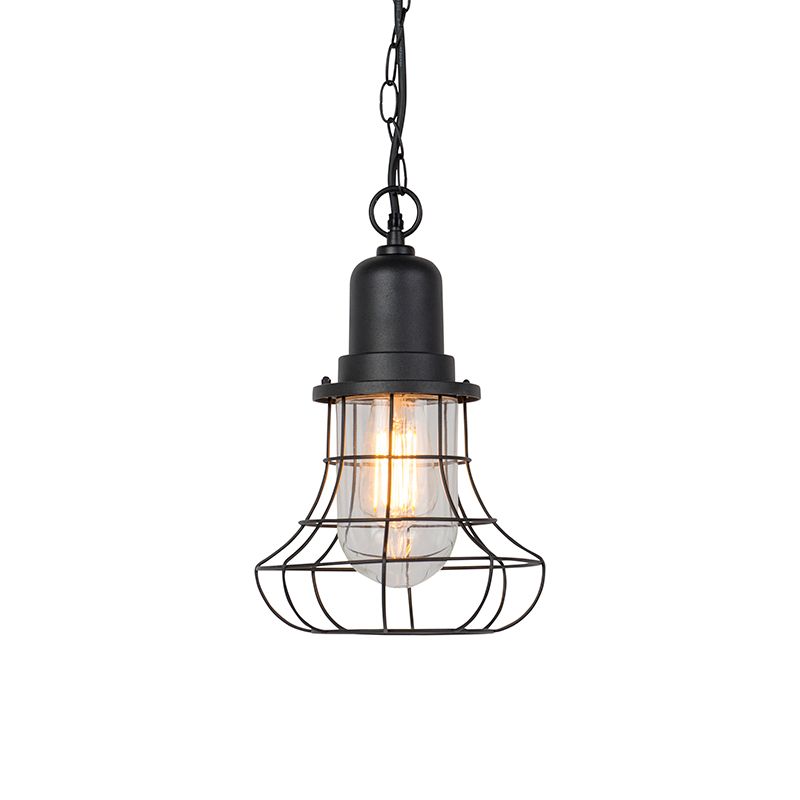 Landelijke buiten hanglamp zwart - Moreno