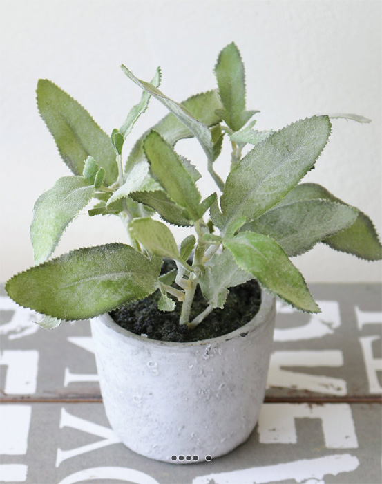 Herbe aromatique artificielle sauge h 17 cm, d 16cm