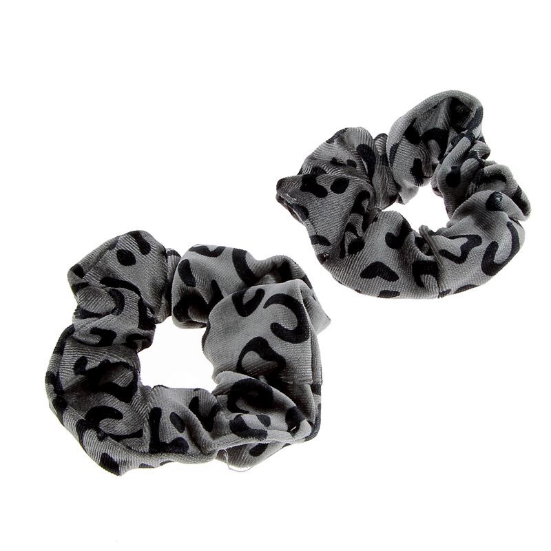 Chouchou léopard x 2 gris