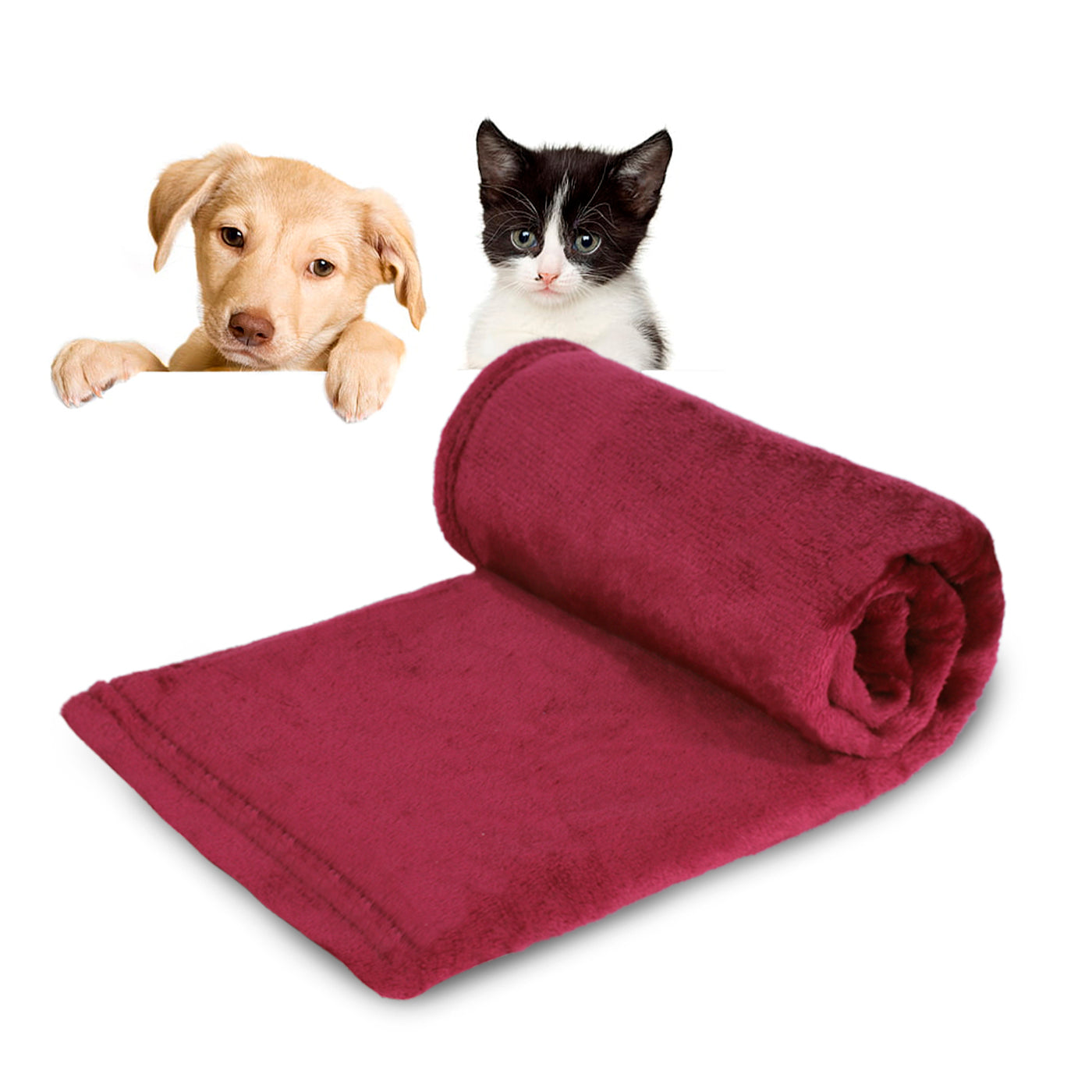HOME MERCURY - Manta de veludo macia e durável para cães, gatos e outros animais de estimação, 75x100cm. (1 unidade, Borgonha, 75x100cm)