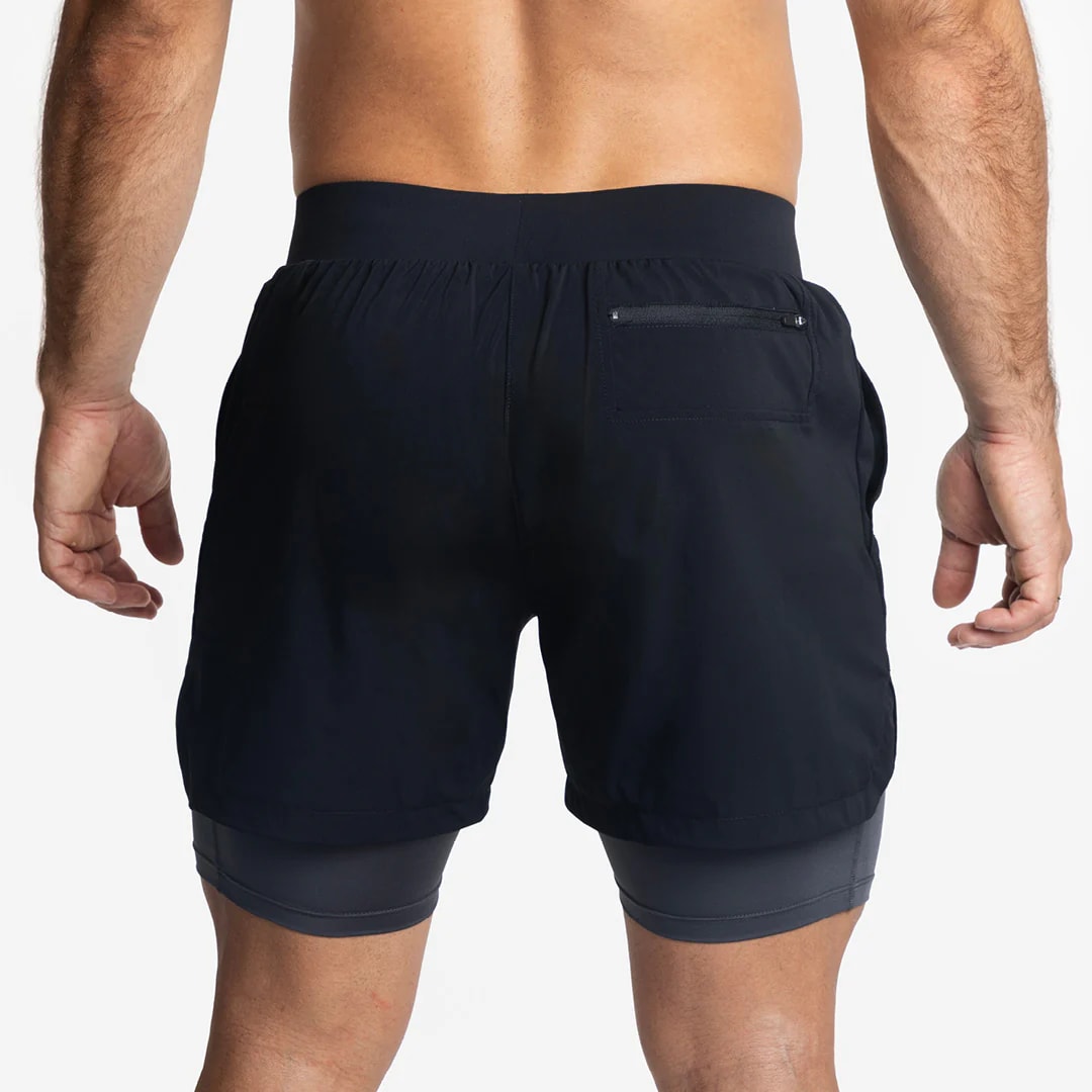 Picsil Men 2 in 1 Shorts Premium Black