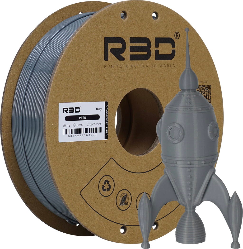 R3D  PETG Grey, 1.75 mm / 1000 g    Günstiges PETG-Filament in Grau