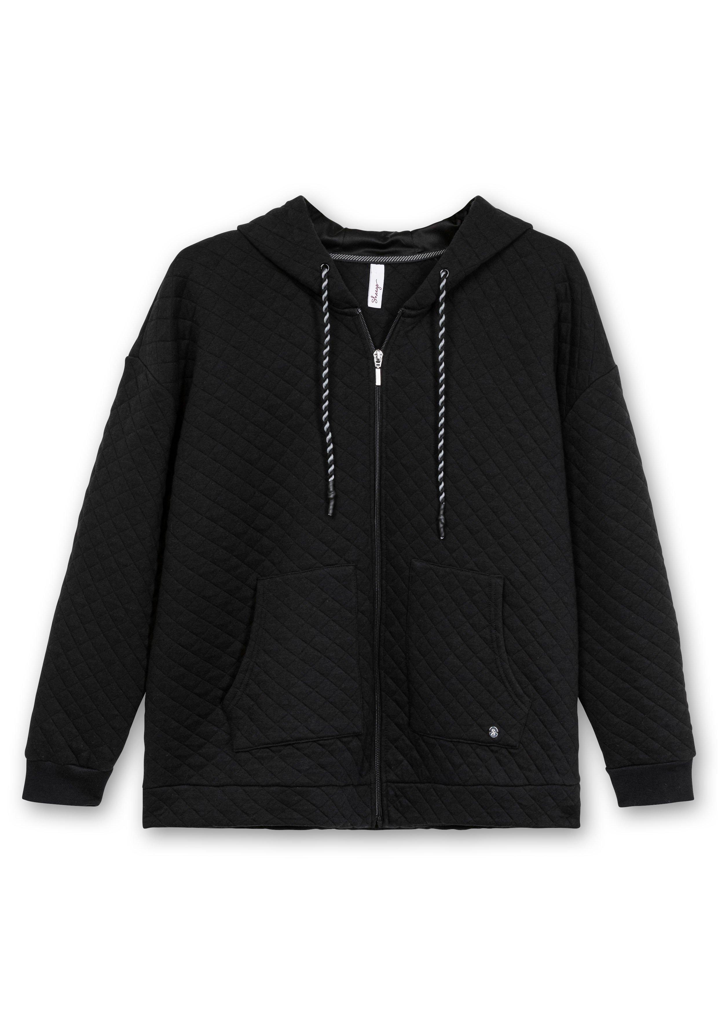 Leicht wattierte Sweatjacke mit Rautensteppung