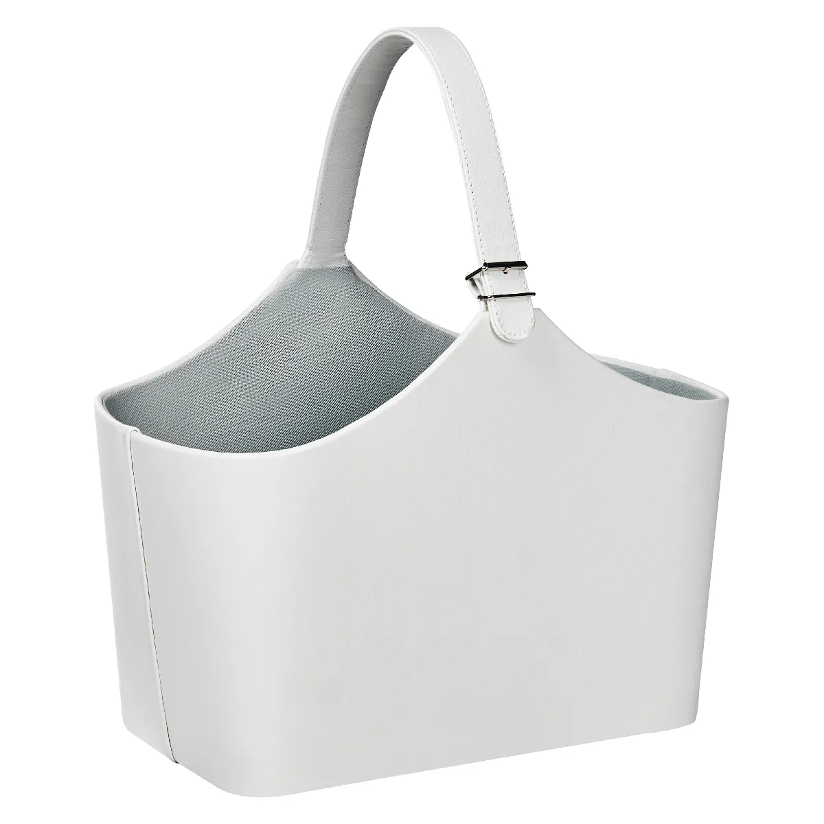 Beliani ELAM - Panier en cuir PU gris clair