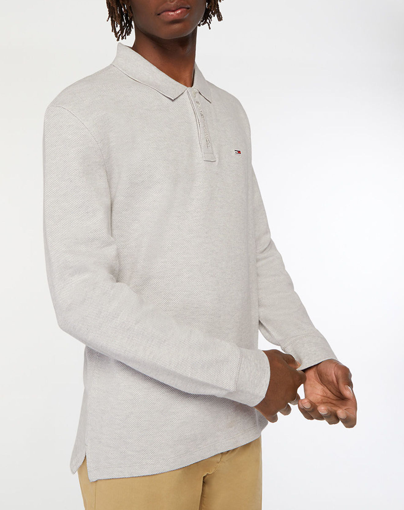 Tommy Jeans Polo Structured gris clair