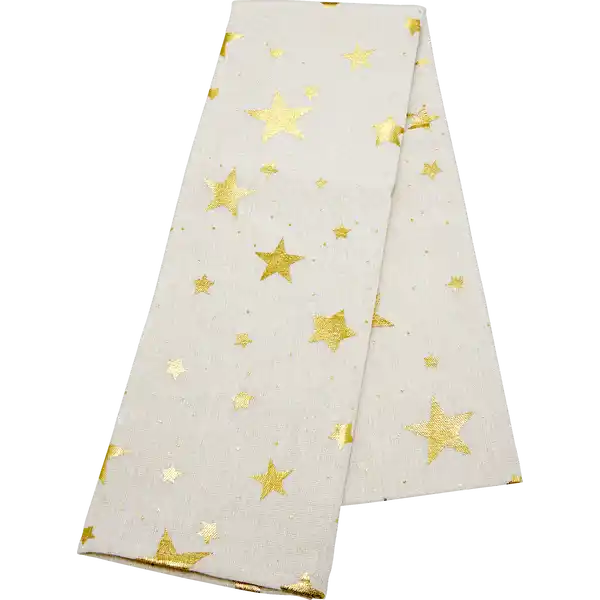 DEKO-STOFF STERNE GOLD & SILBER