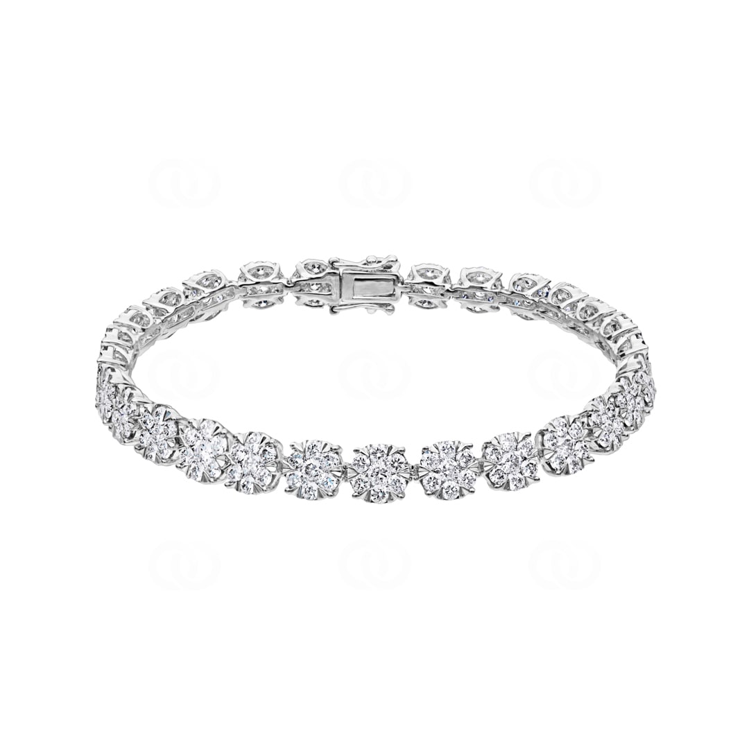 6.00 Karat Diamanten Tennisarmband 750/18 K Weissgold