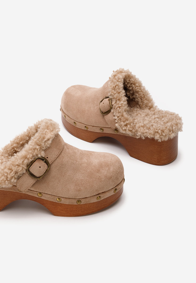 Sabots à talon kaki Mieko