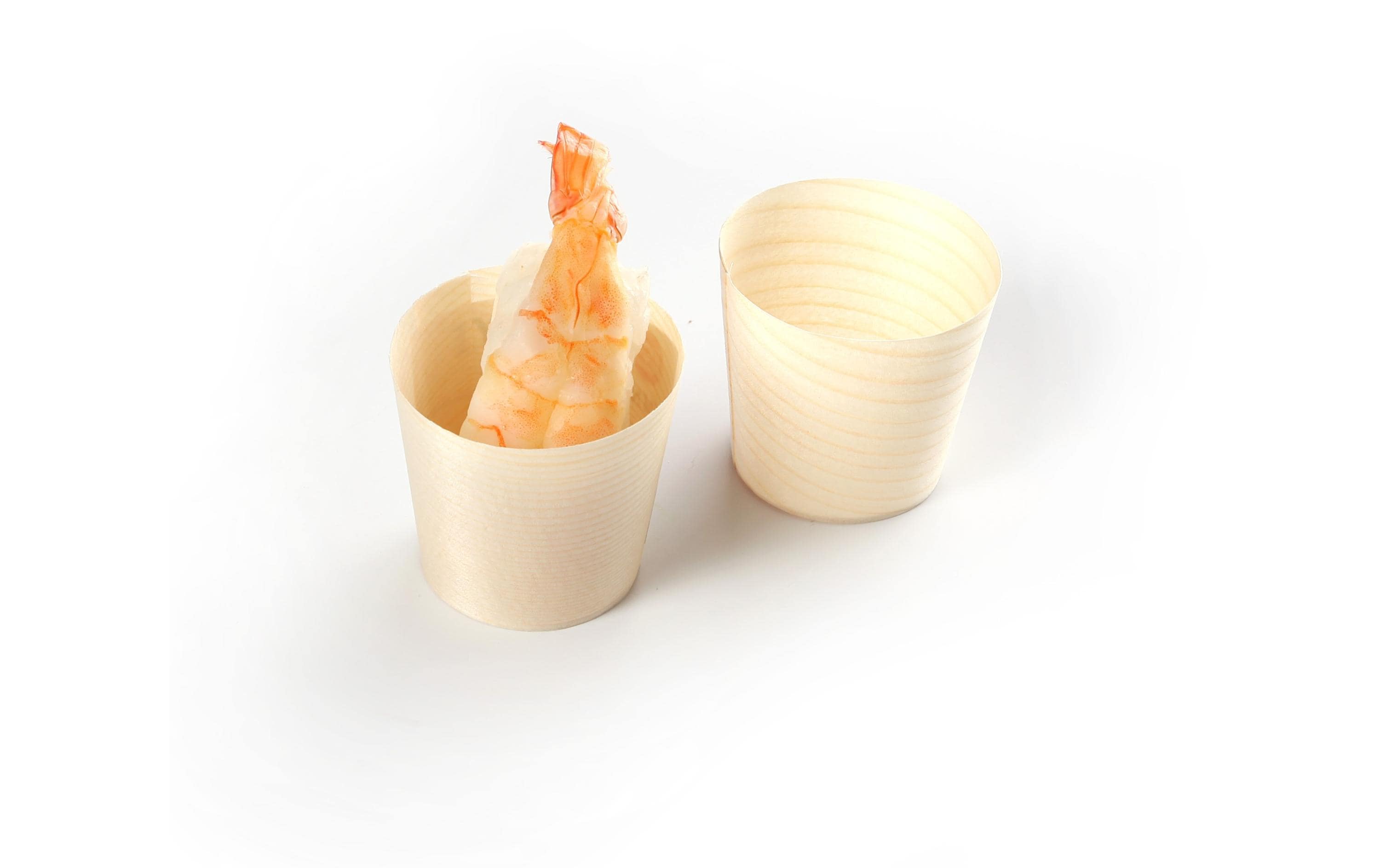 Fingerfood-Schale Mini Ø 4.5 cm, 100 StückEinwegbecher aus FSC Holz