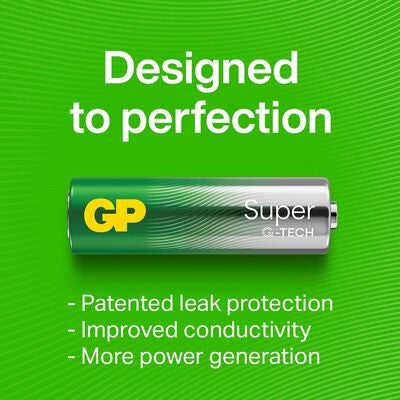 GP Super Alkaline G-TECH AA/LR6 Batterier 4-Pack