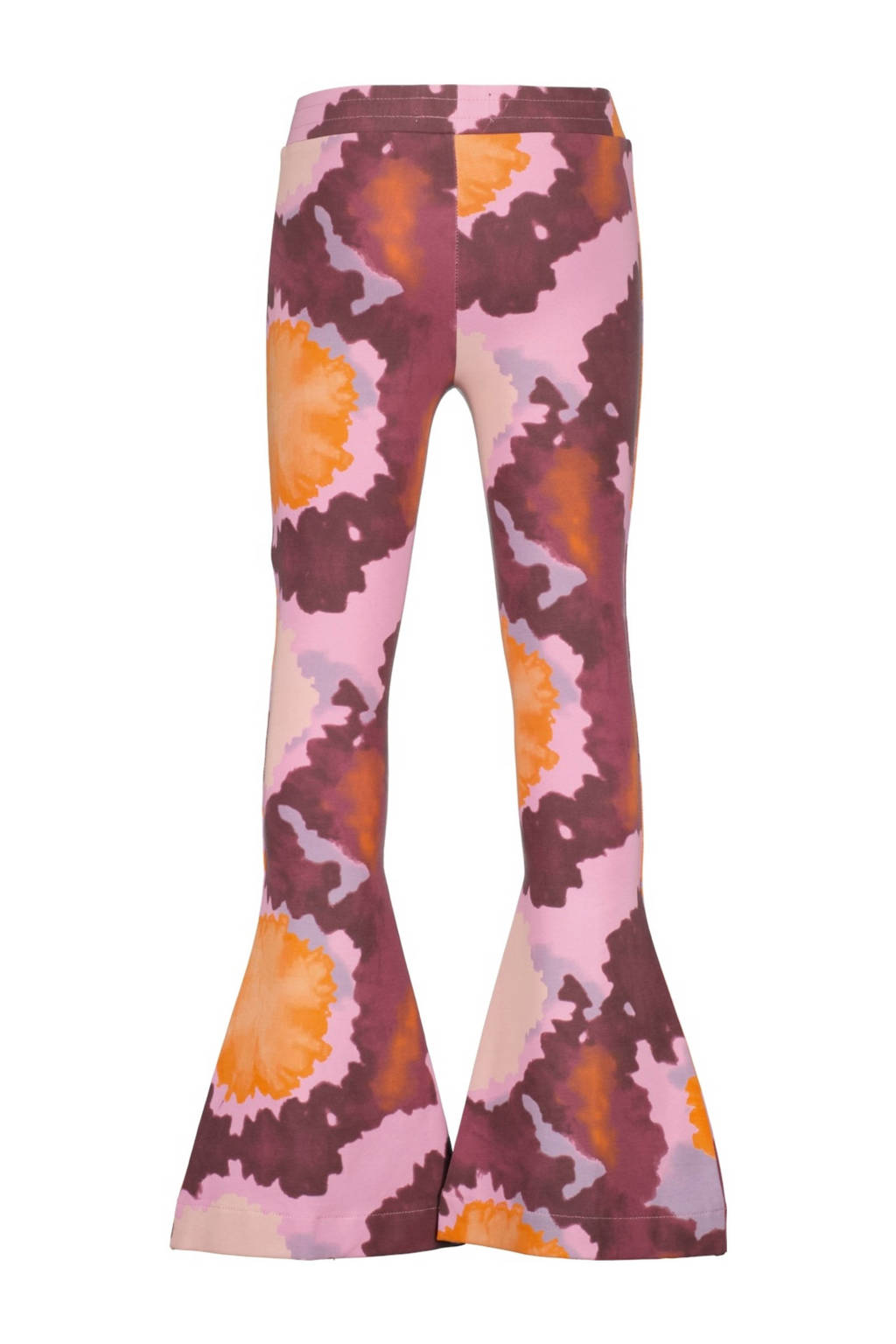 Raizzed flared broek Sura met all over print roze/oranje