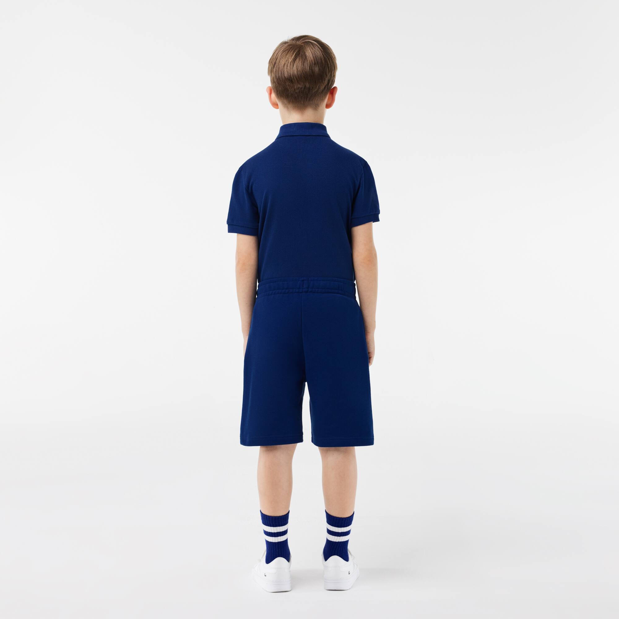 Ungeraute Fleece-Shorts mit LACOSTE Aufdruck Hosen - Blau - Lacoste - Jungen