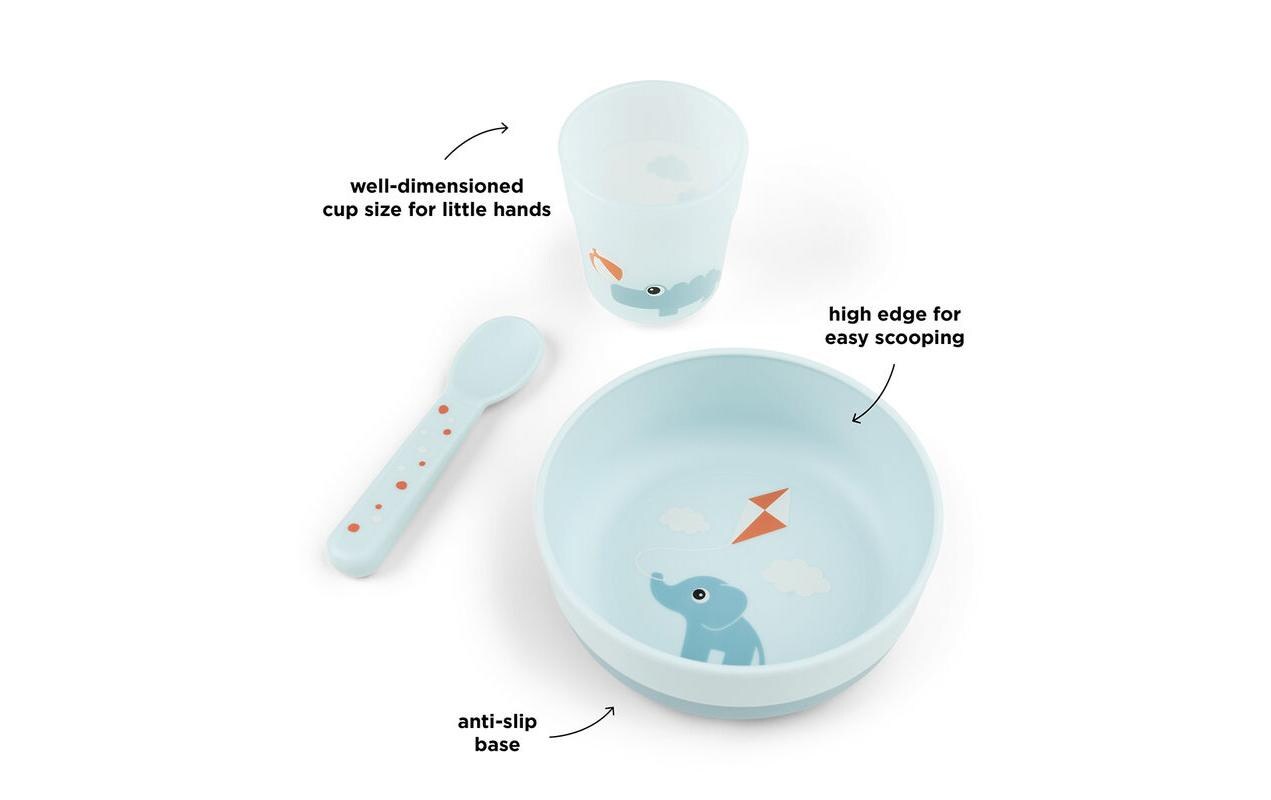 Kindergeschirrset Foodie first meal BlauPraktisches Geschirr-Set