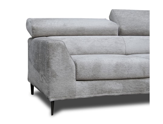 CITY - Canapé tissu Colmar angle droit assise coulissante gris foncé