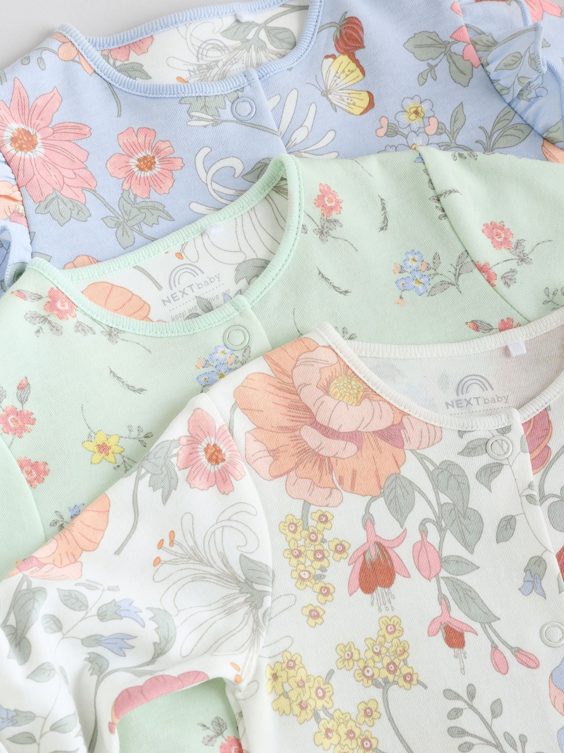 Blauw - Set van 3 babypyjama's (0-2jr)