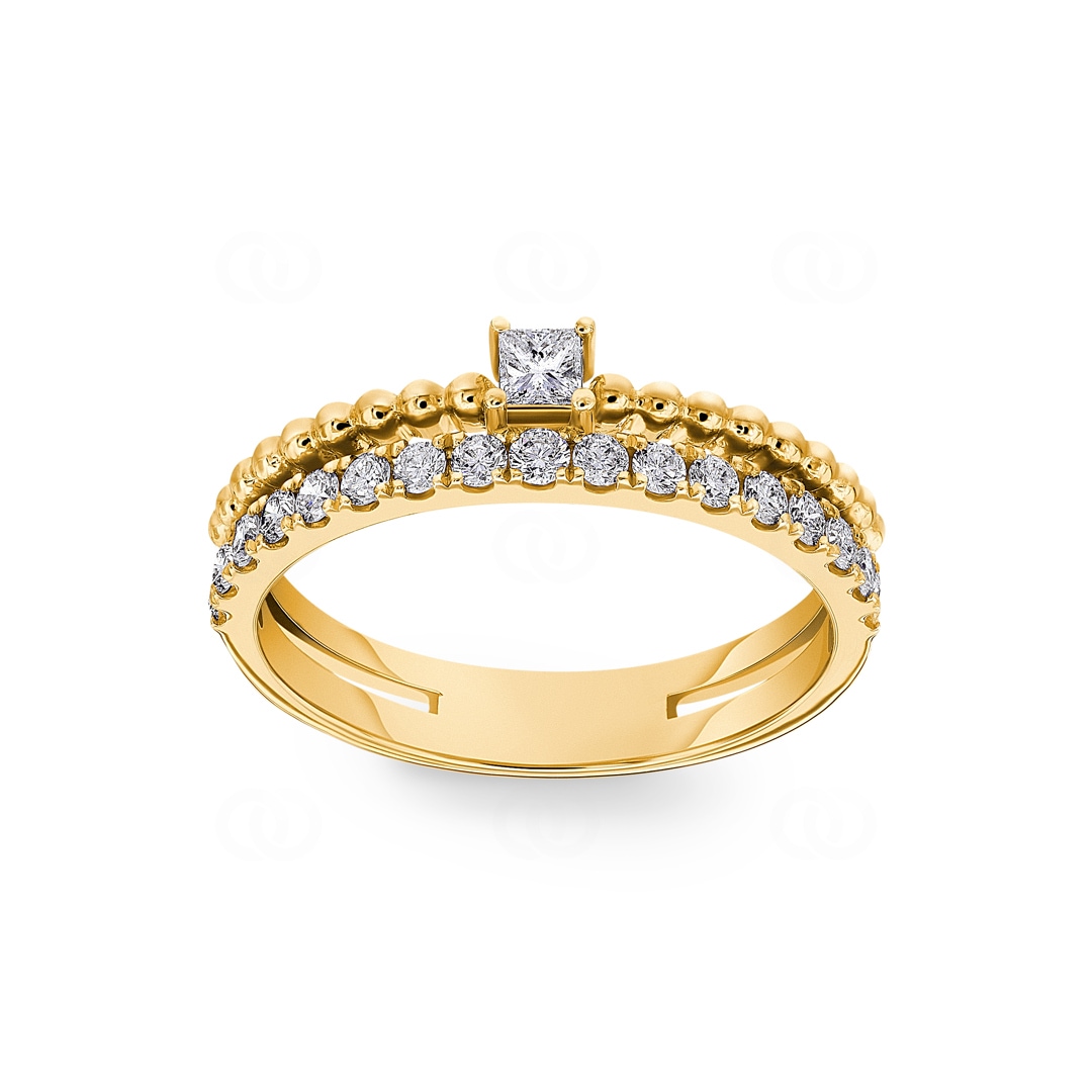 0.43 Karat Diamantring 750/18 K Gelbgold