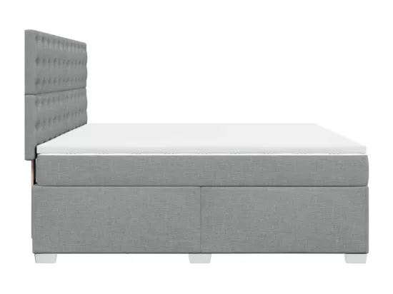 Sommier à lattes de lit avec matelas Gris clair 180x200cm Tissu