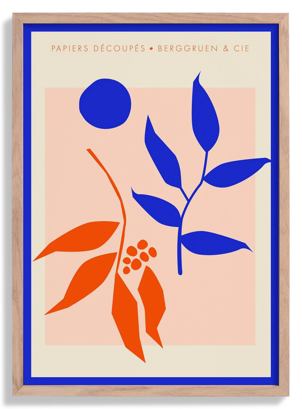 Äste Blau Orange Papiers Découpés Kunstausstellung