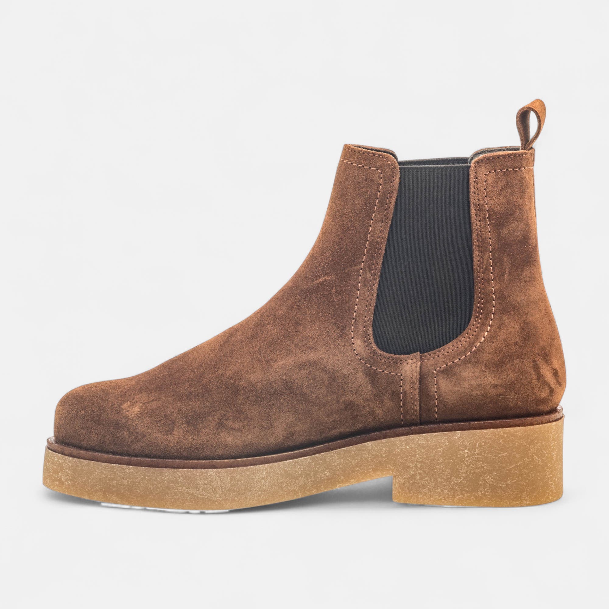 Boots chelsea Femme en cuir camel