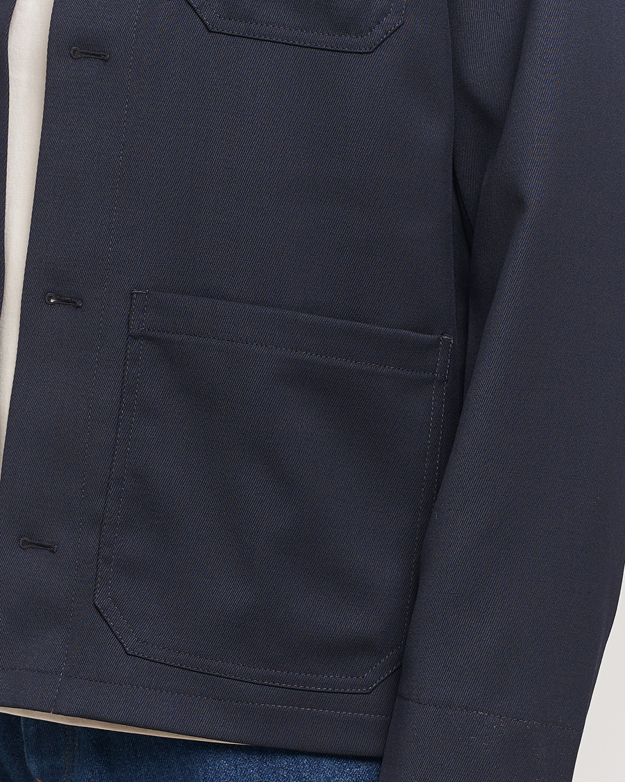 Filippa K Louis Wool Gabardine Shirt Jacket Navy