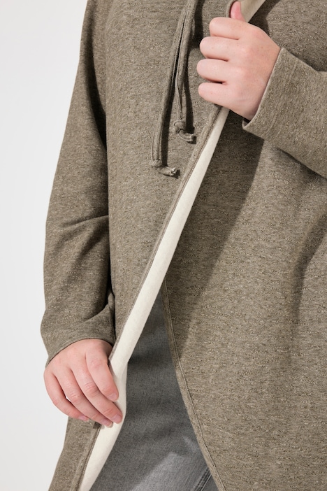Long-Sweatshirt, Stehkragen, Langarm, Biobaumwolle