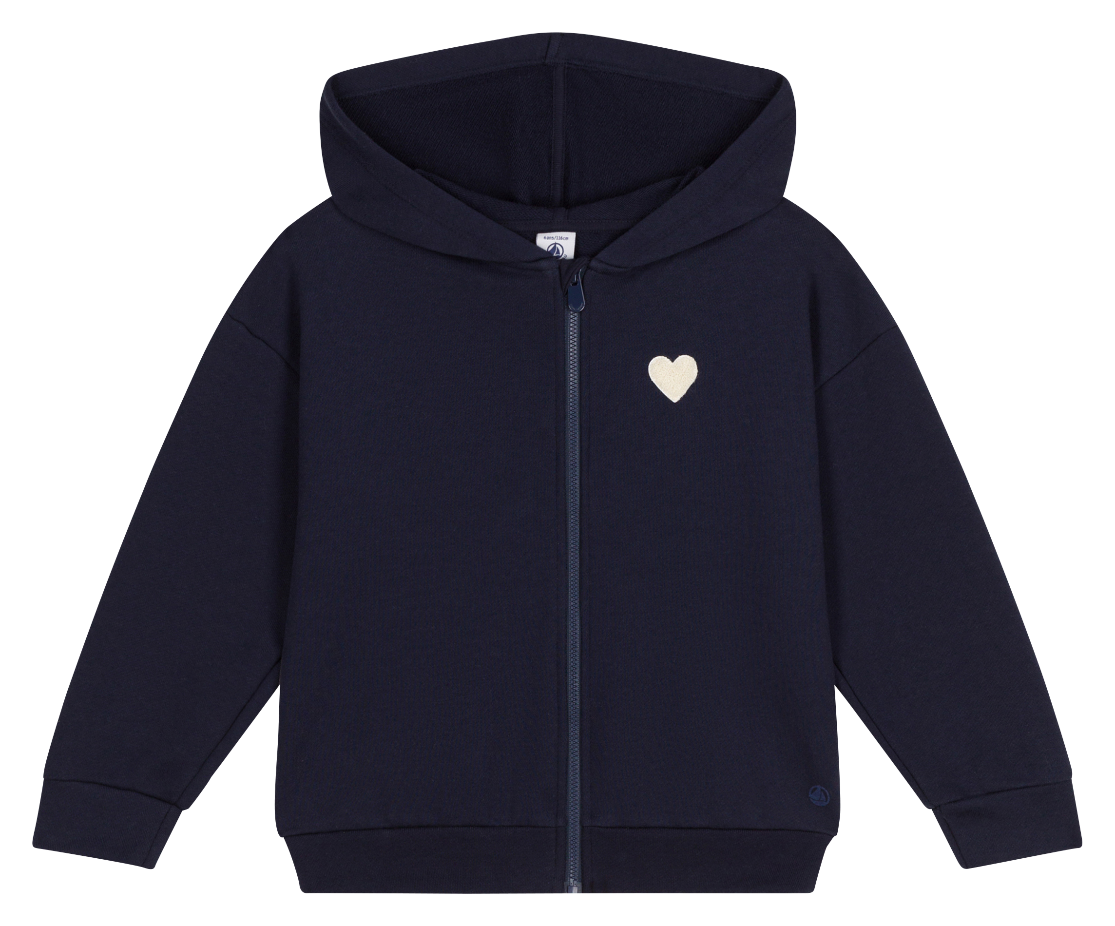 Sweat à capuche droit en coton | Bleu