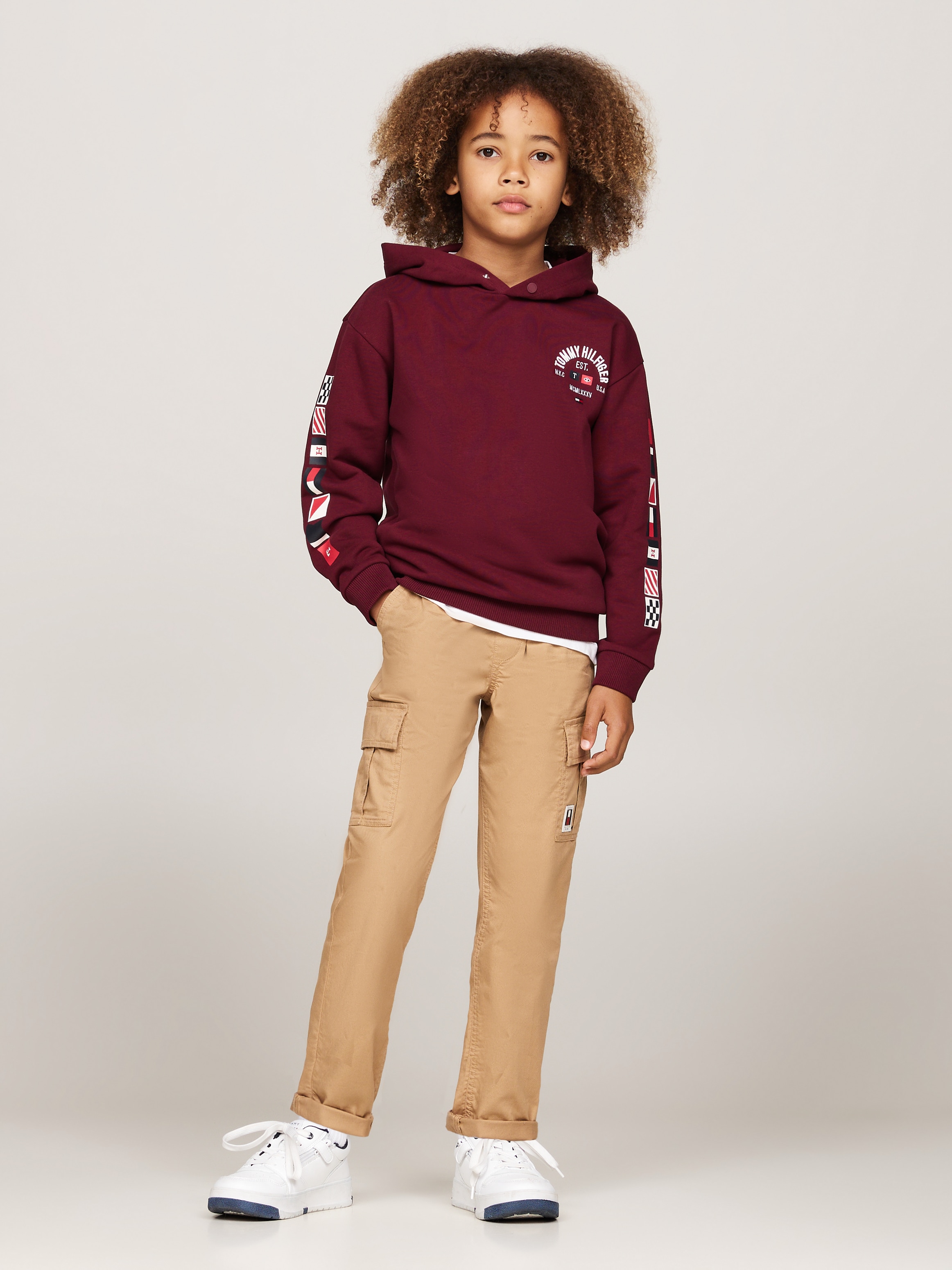 Tommy Hilfiger Cargohose »CARGO PULL ON COTTON PANTS«  mit Logo-Badge, im Cargo-Stil
