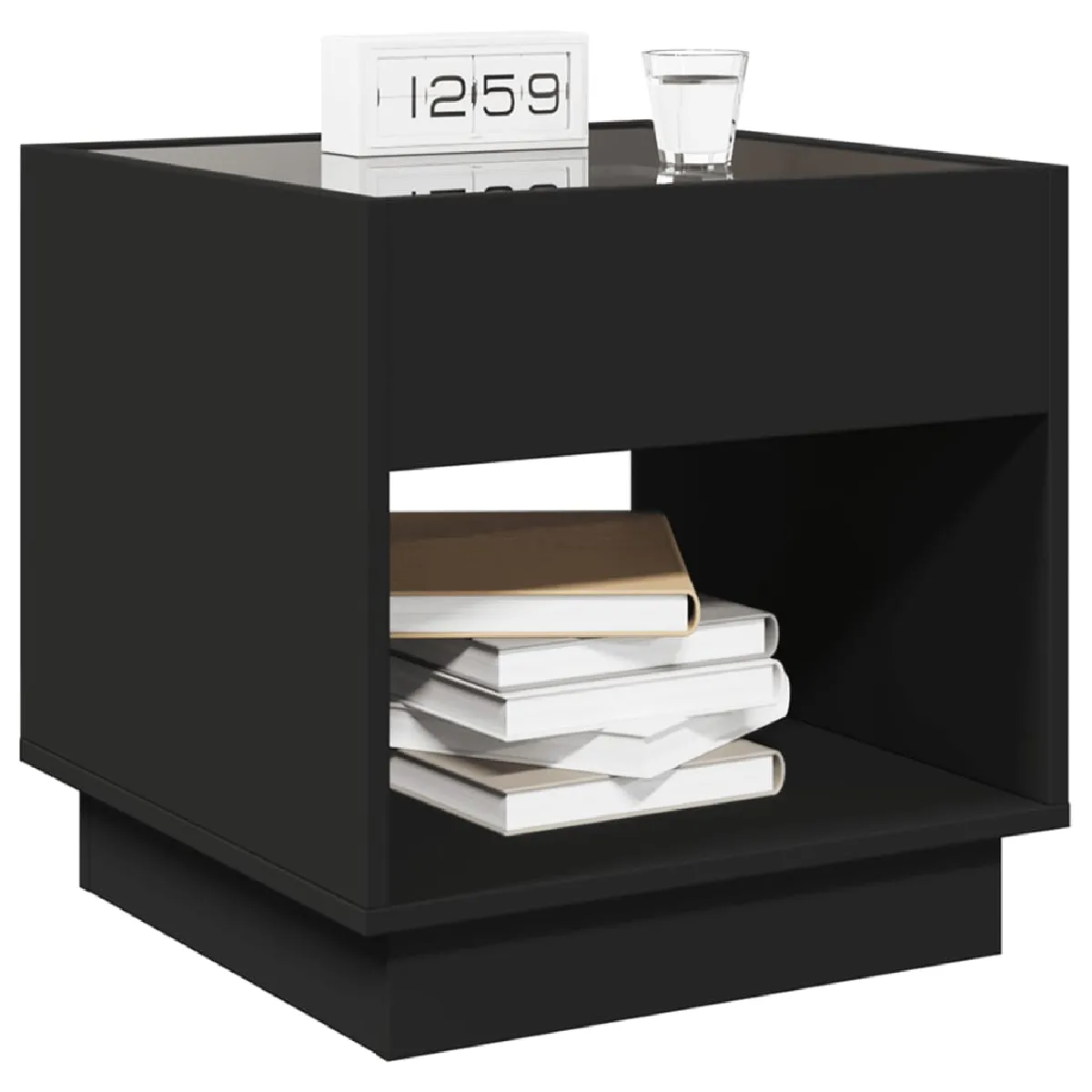 vidaXL Table de chevet LED - Noir