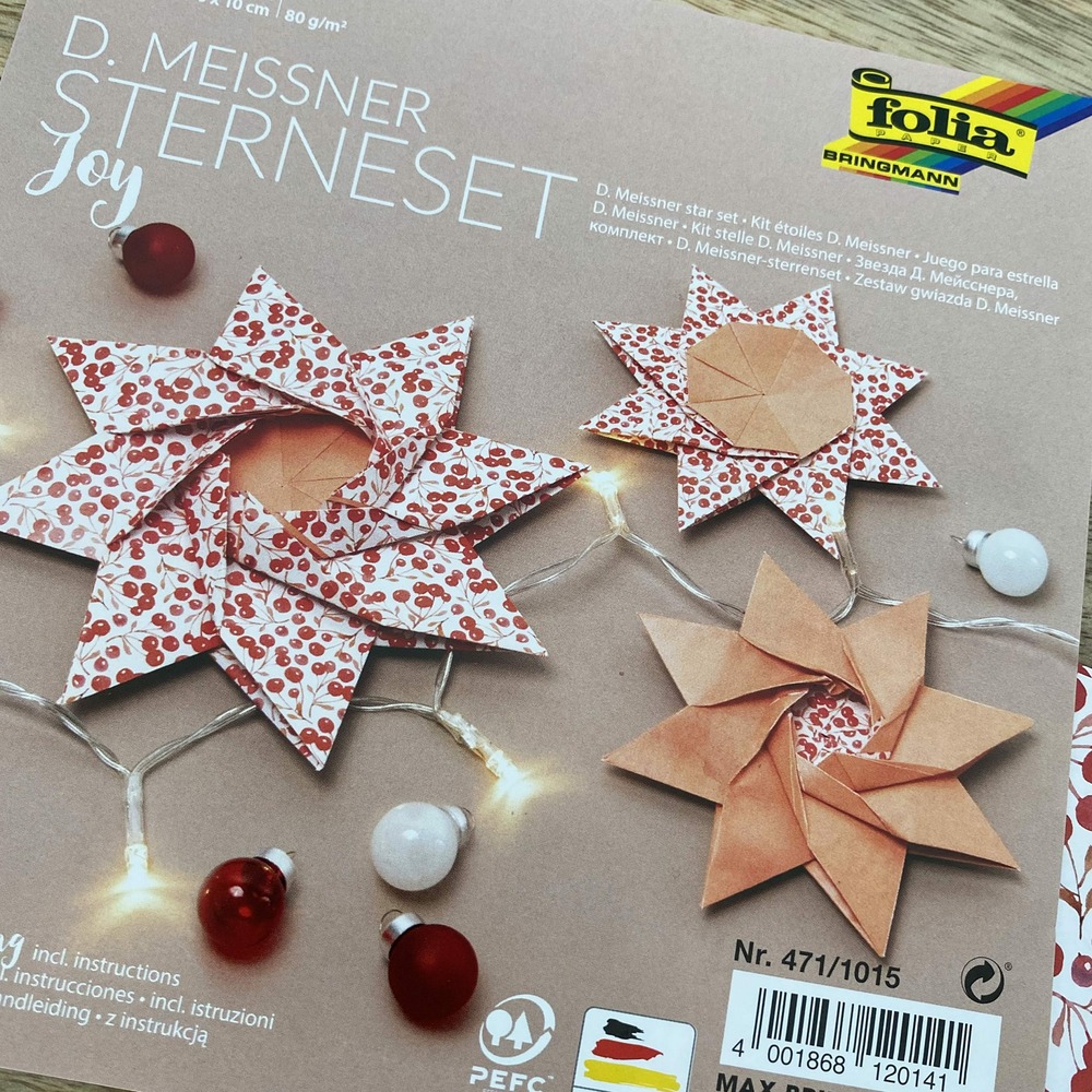 Kit d'étoiles en papier de noël joy à construir diy