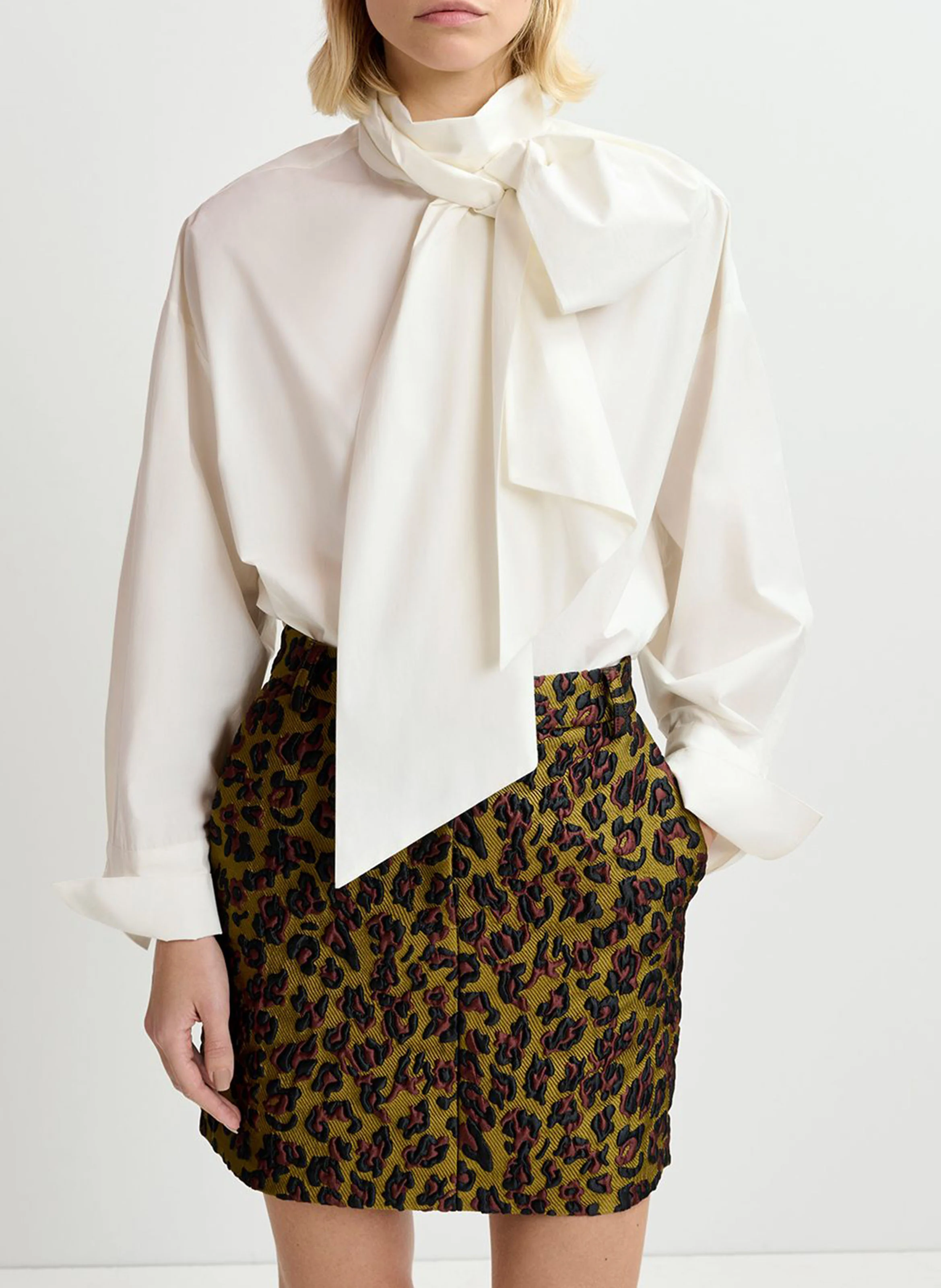 GENERIC2 - Jupe courte en jacquard imprimé | Vert
