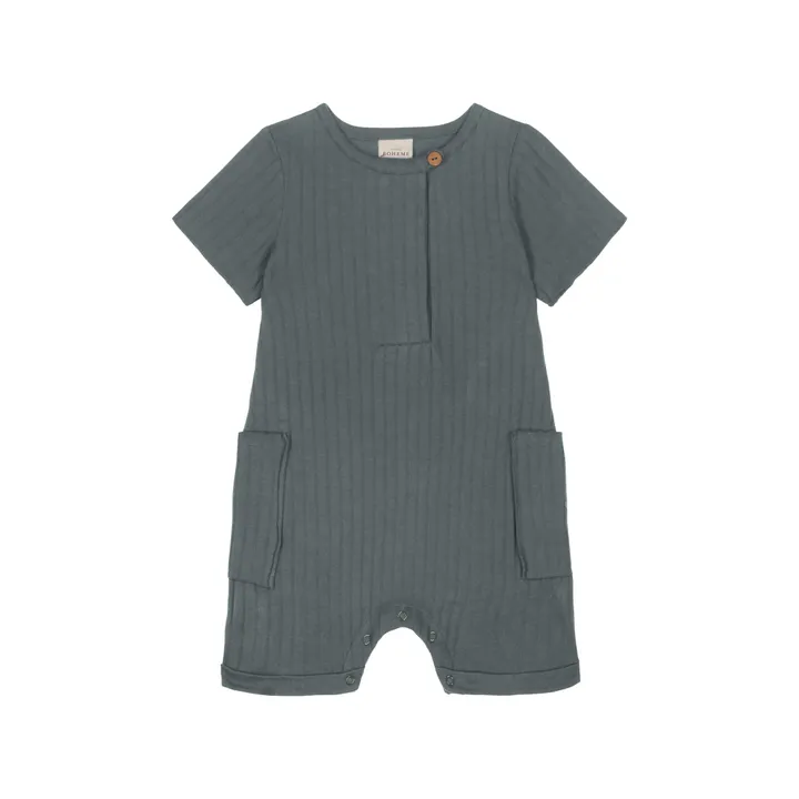 Studio Bohème Combishort Aimé Côtelée | Bleu gris