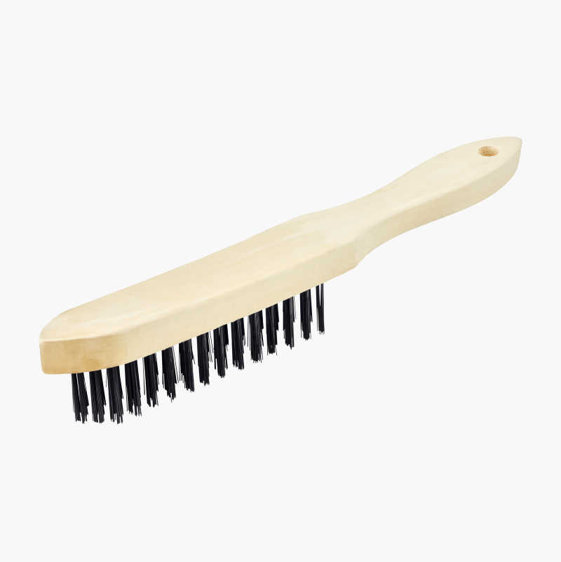 Stålbørste, trehåndtak, bred