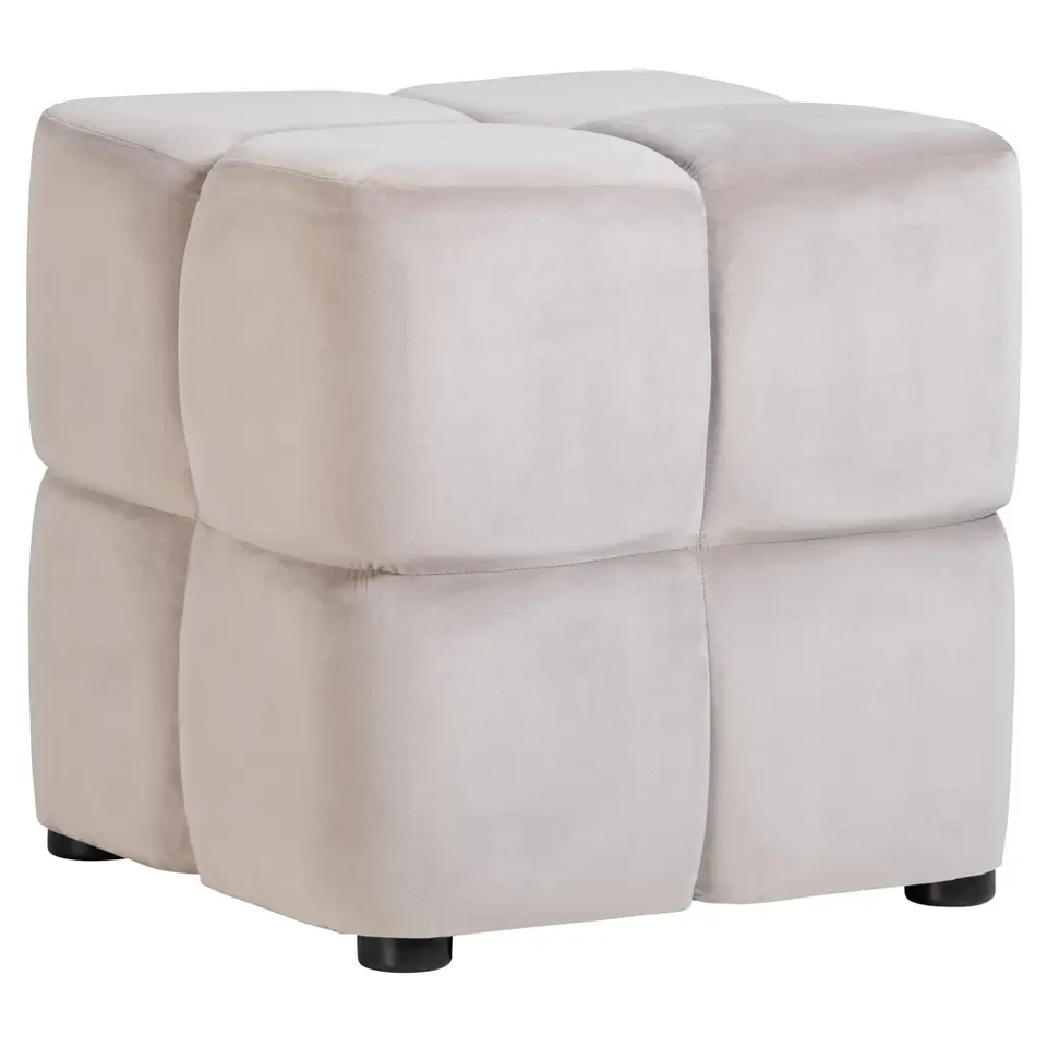 Poef Blokkie - taupe - 43x43x43 cm