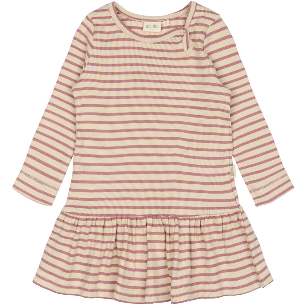 Køb Petit Piao Nostalgic Rose/off White Kjole L/S Modal Striped