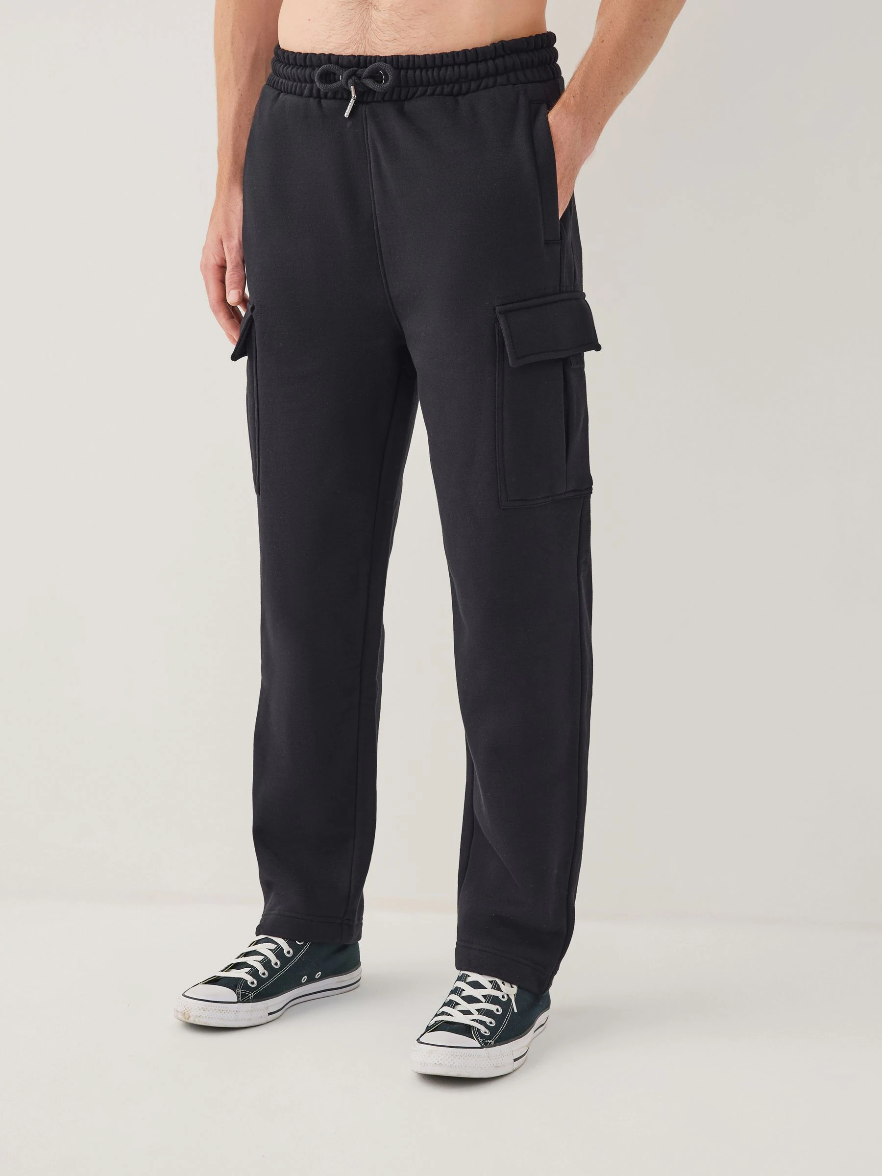 Zwart - Open - Cargo joggingbroek