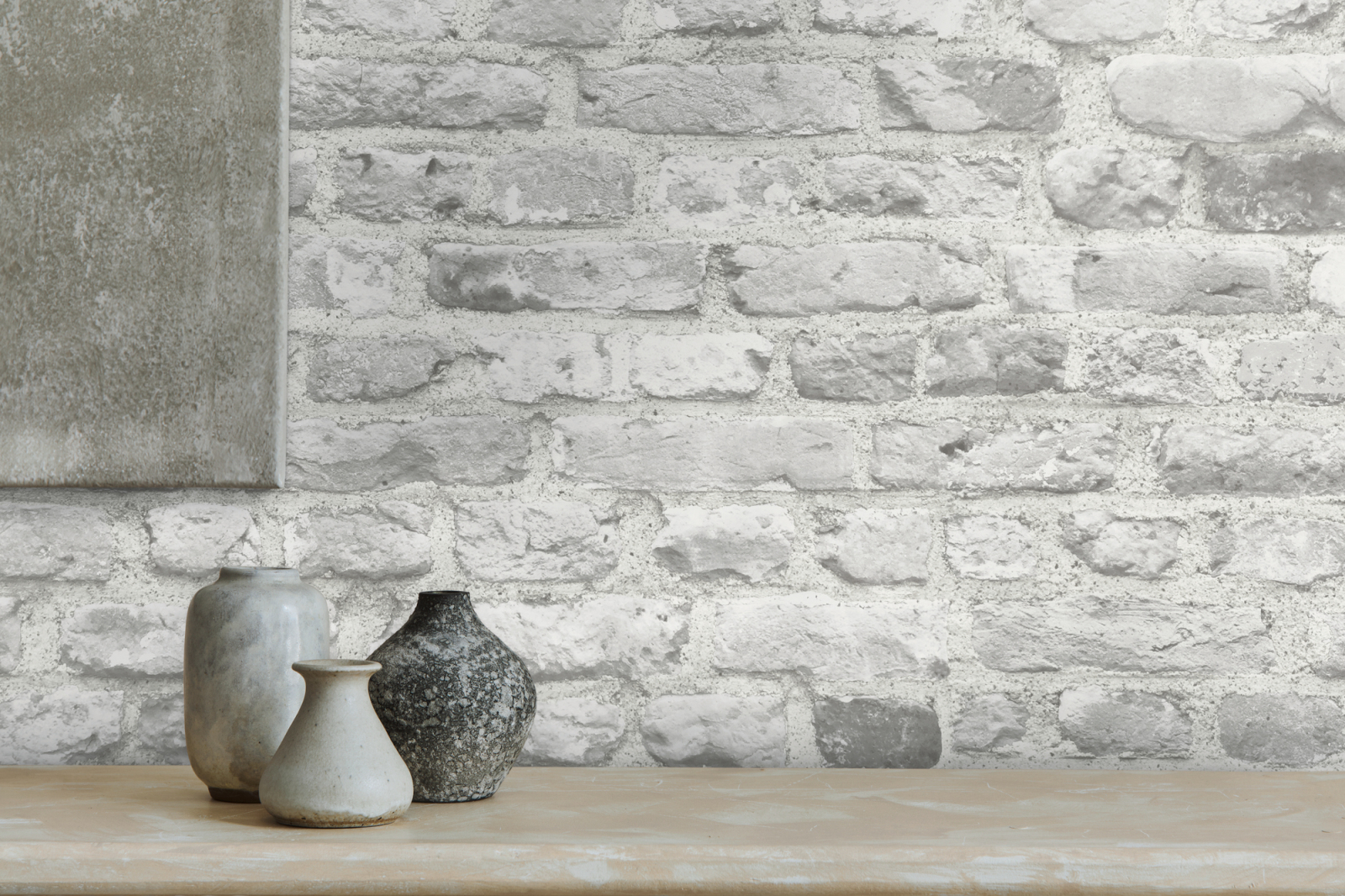 A.S. Creation Vliestapete BRICKS & STONES - weiß-grau - Steinoptik - 10 Meter