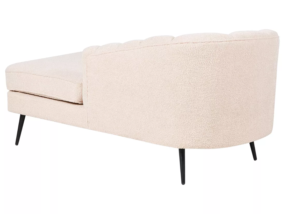 Divan côté droit en bouclé beige clair ALLIER