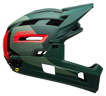 Casque avec Mentonnière Amovible BELL Super Air R Mips Vert Rouge