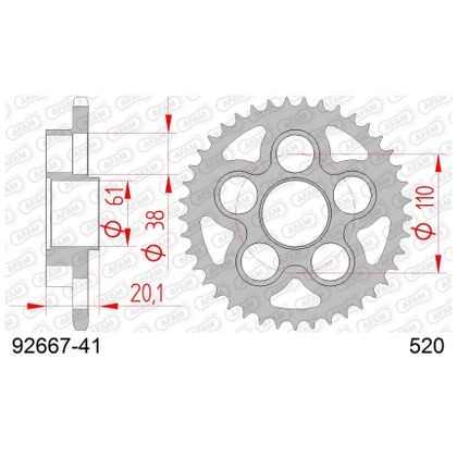 Kit chaine AFAM 520 Type Acier